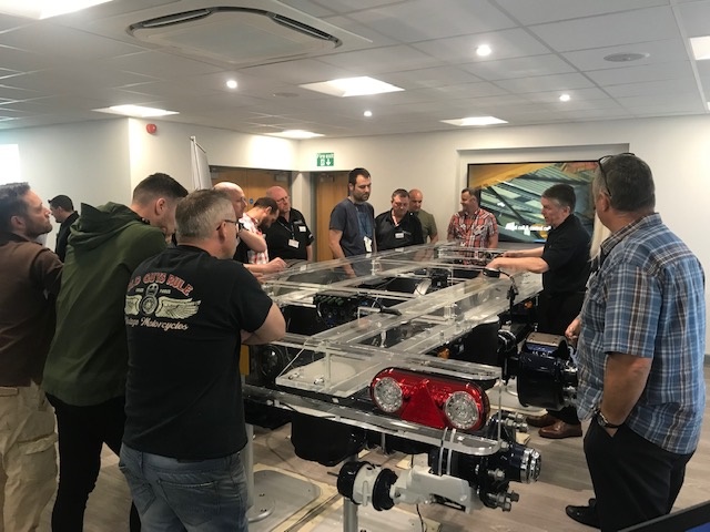 A group of people standing around a table at a NaVCIS training workshop